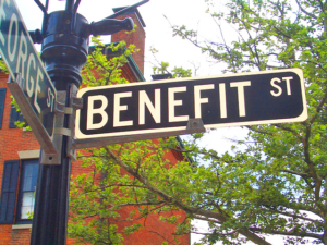 Benefit Street Sign